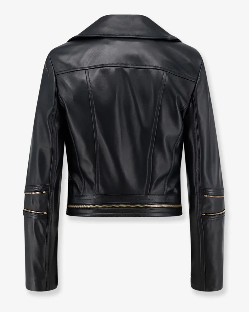 Elisabetta Franchi Women's Leather Biker Jacket Black Black