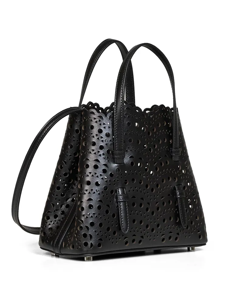 Alaïa Women's Tote Bag Mina 20 Black Lambskin Handbags Hand Black
