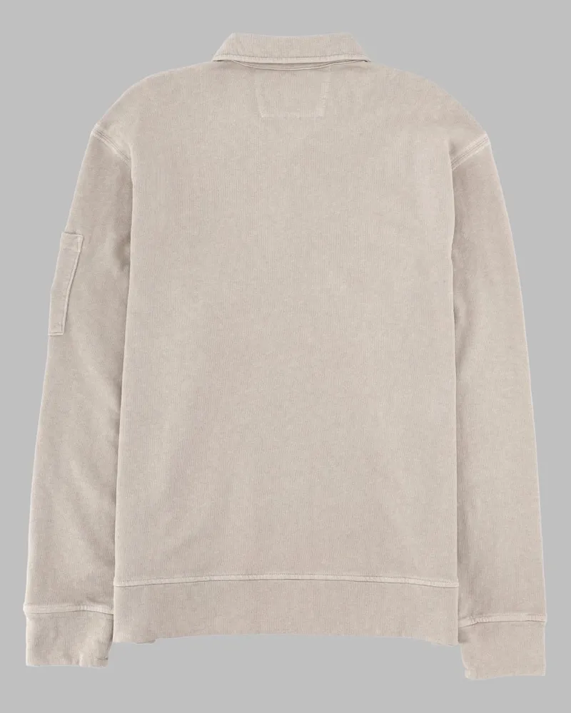 C.P. Company Polo-Collar Zip Sweatshirt — Dove Dove