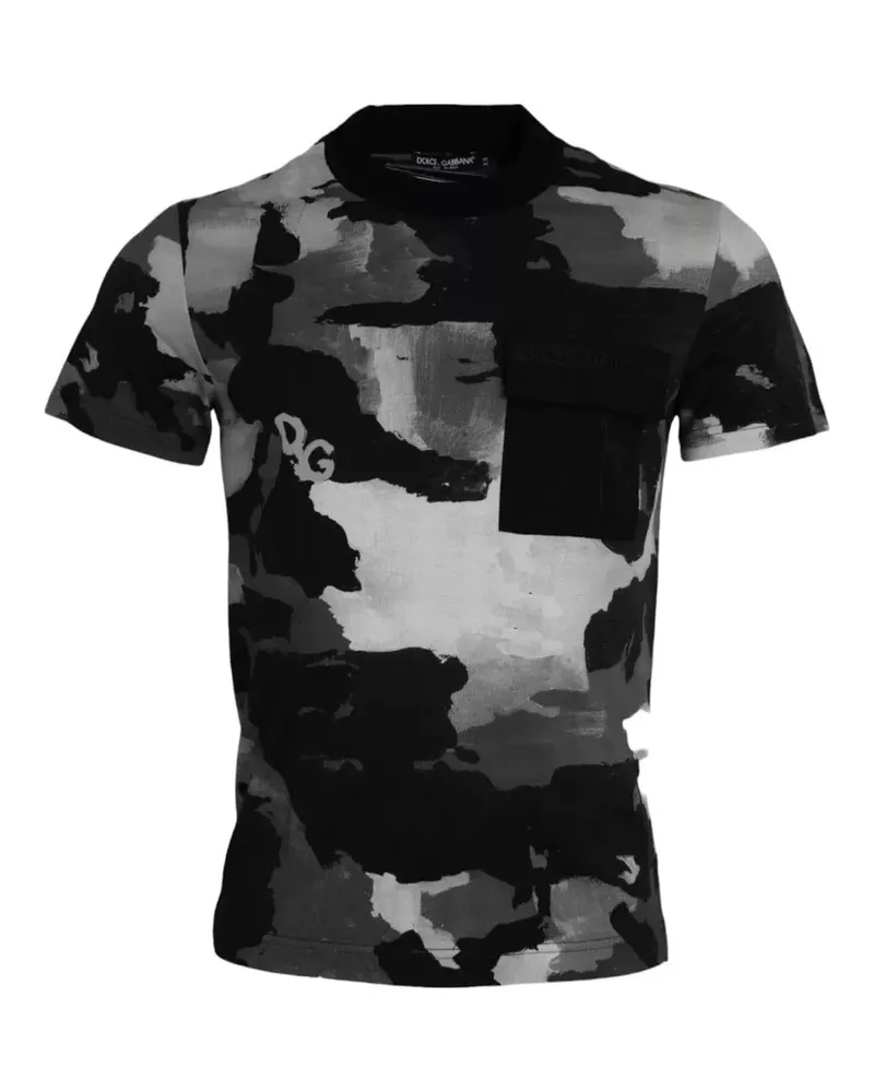 Dolce & Gabbana Men's Multicolor Camouflage Cotton Crewneck T-Shirt Nylon Multicolor