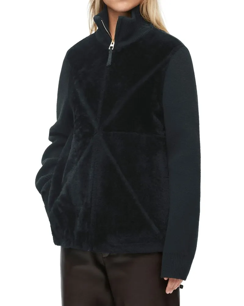 Loewe Women's Black Lamb Fur Coat Clothing Black