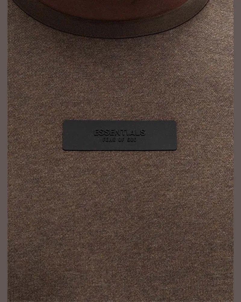 Fear of God Men's Essentials Logo Crewneck Sweatshirt Brown Clothing > Knitwear Brown