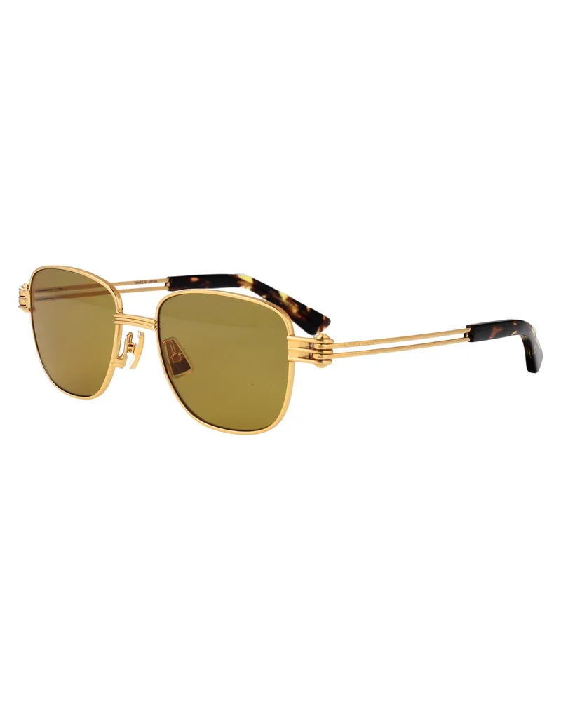 Bottega Veneta Unisex Sunglasses Bv1380s Gold Gold-Gold-Yellow Metal Gold/gold/yellow Gold