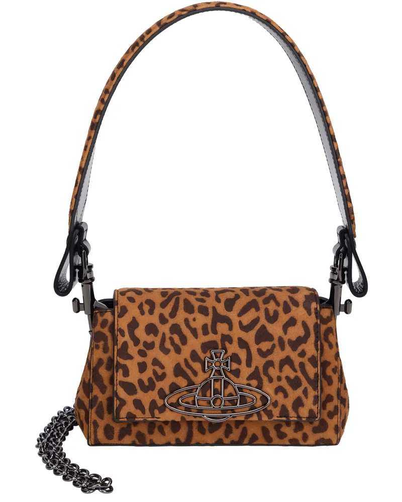 Vivienne Westwood Women's Handbag Linda Small Brown Sheep Fur Handbags Hand Bags Brown
