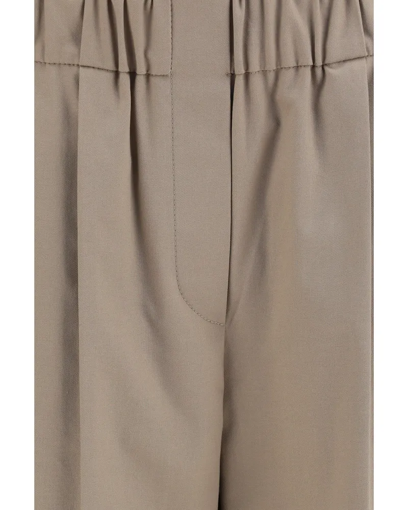 Brunello Cucinelli Women's Cotton Trousers Bleeker Beige Beige