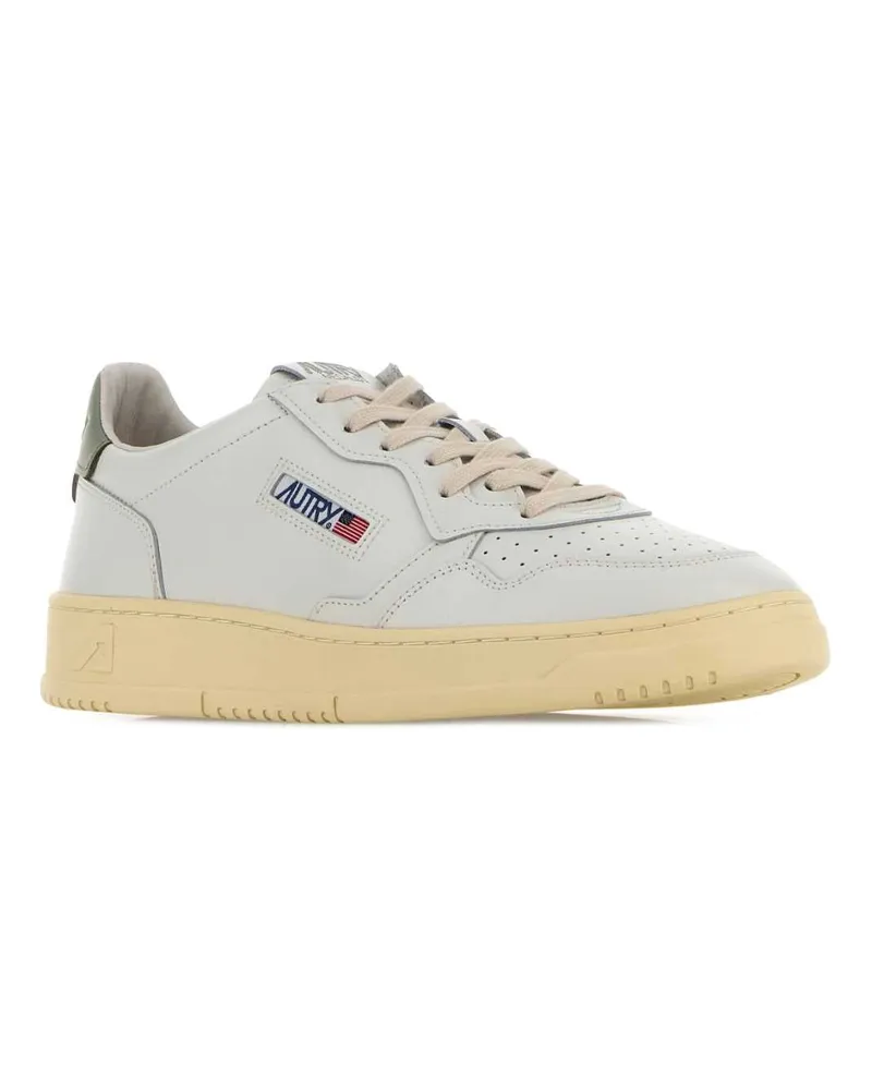 AUTRY Men's White Leather Medalist Sneakers Leatleatwhtseagr White