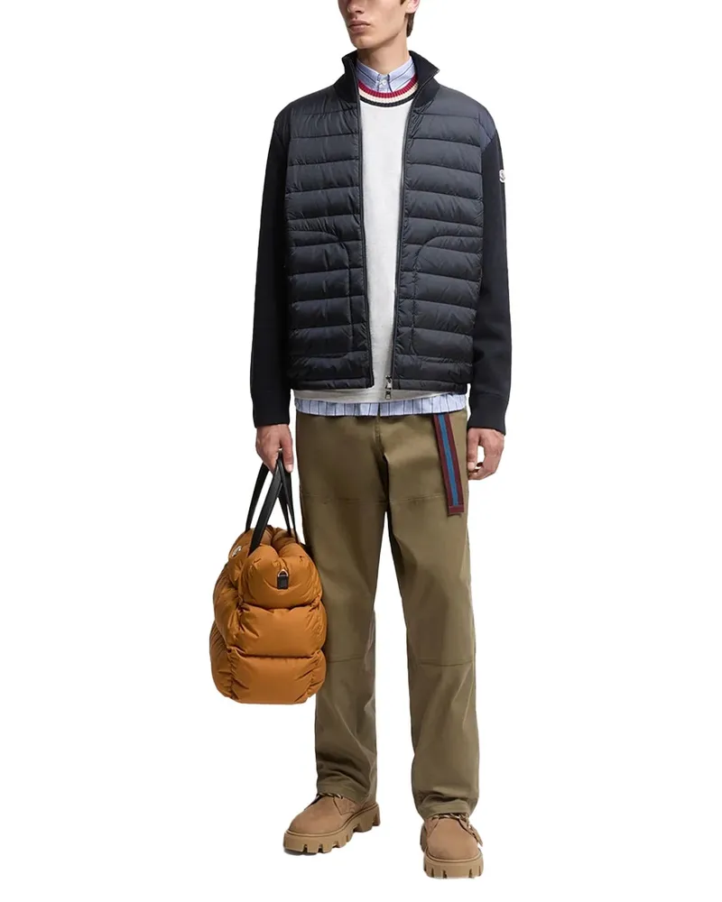 Moncler Wool-Blend Padded Down Jacket — Navy Navy