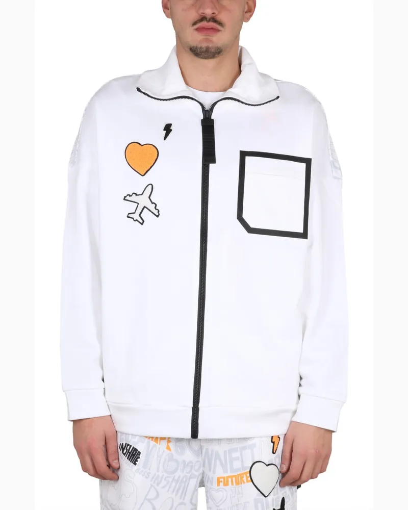 HUGO BOSS Logo Cotton Sweatshirt — White White