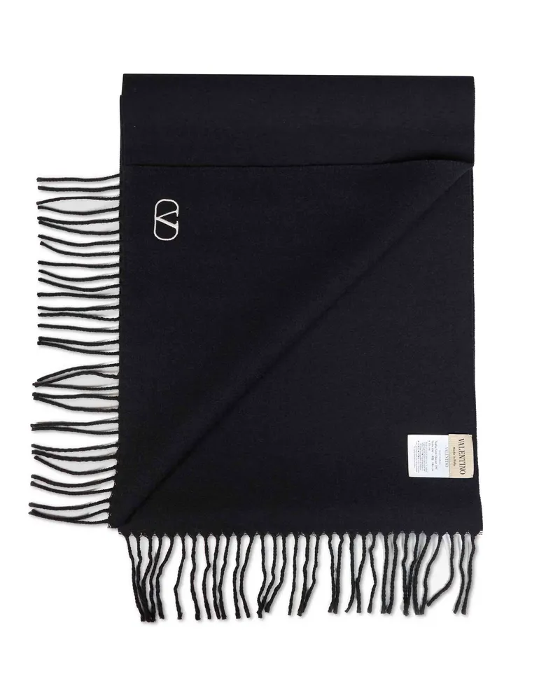 Valentino Garavani Virgin Wool Scarf — Black Black