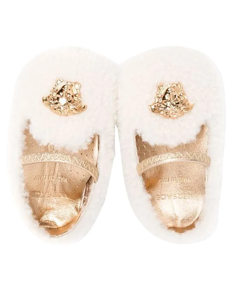 Versace Shearling Ballet Flat — White White