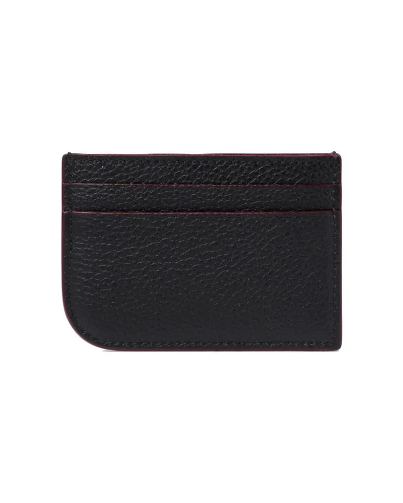 Alexander McQueen Logo-Print Leather Card Case — Black Black
