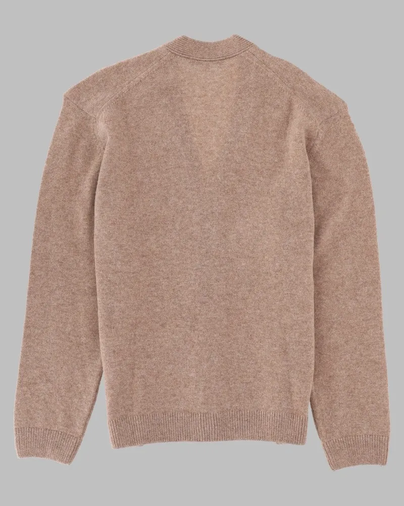 Kitsuné Fox-Head Wool Cardigan — Beige Beige