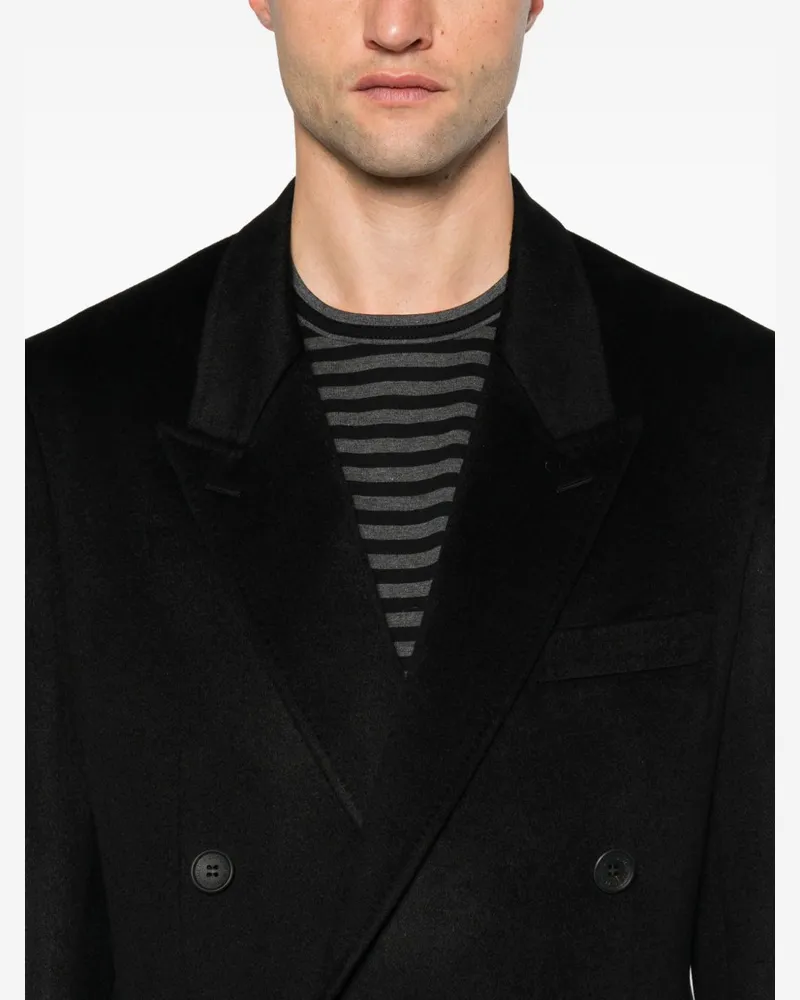 Junya Watanabe Double-Breasted Cashmere Coat — Black Black