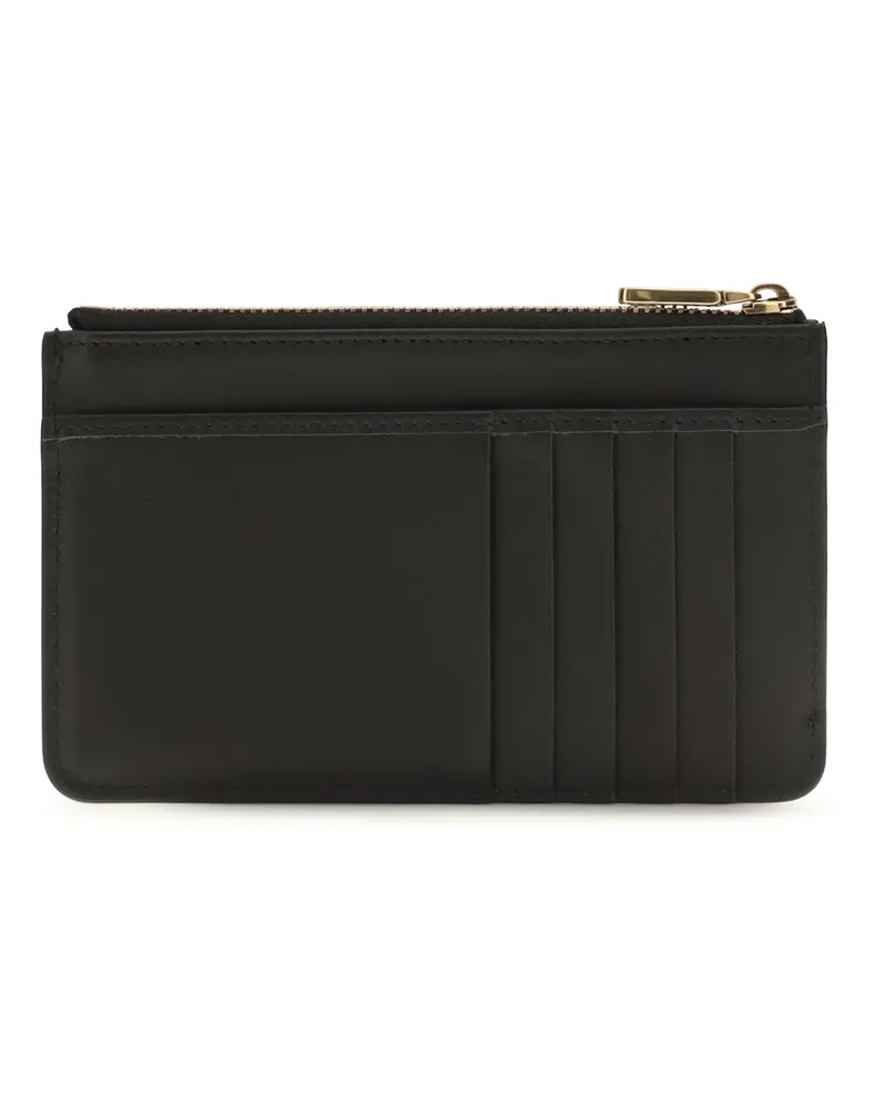 Dolce & Gabbana Women's Leather Zip Card Holder Nero Calf Bos Taurus Wallet Black