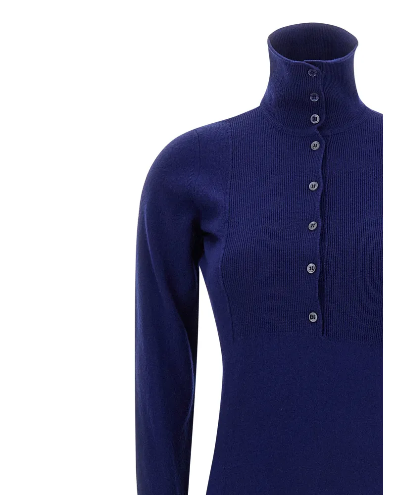 Tom Ford Cashmere Ribbed Polo Dress — Navy Navy