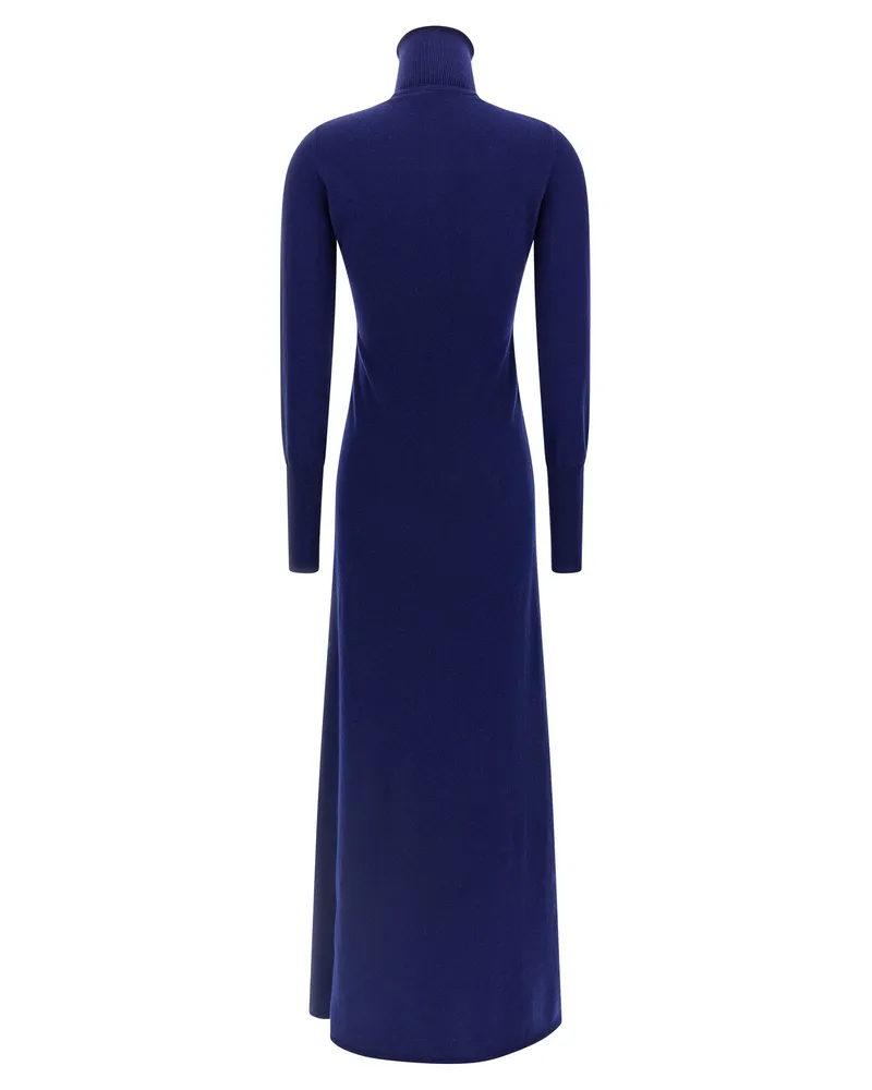 Tom Ford Cashmere Ribbed Polo Dress — Navy Navy