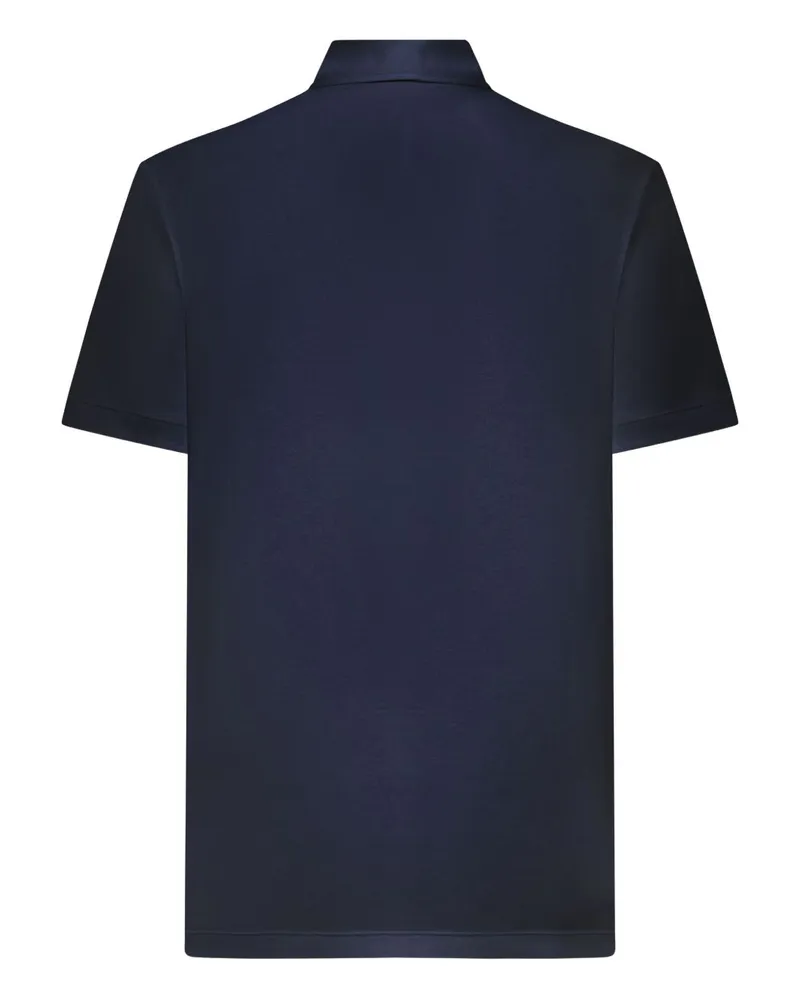 Giorgio Armani Interlock Cotton Polo Shirt — Navy Navy
