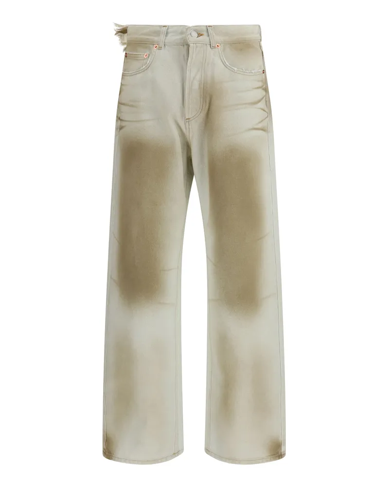 Magliano Men's Jeans Distressed Filthy White Cotton White