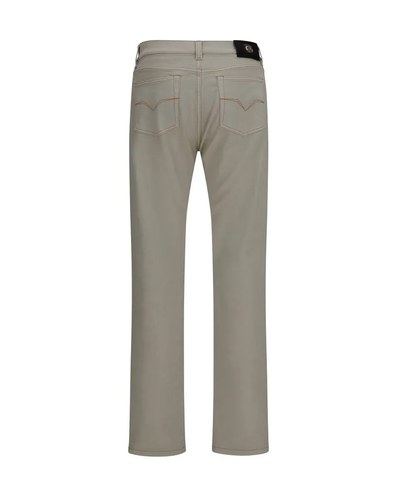 Versace Men's Beige Cotton Tapered Jeans Clothing Beige