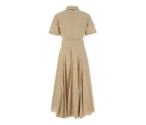 Women's Shirtdress Dress Beige Cotton Elastane