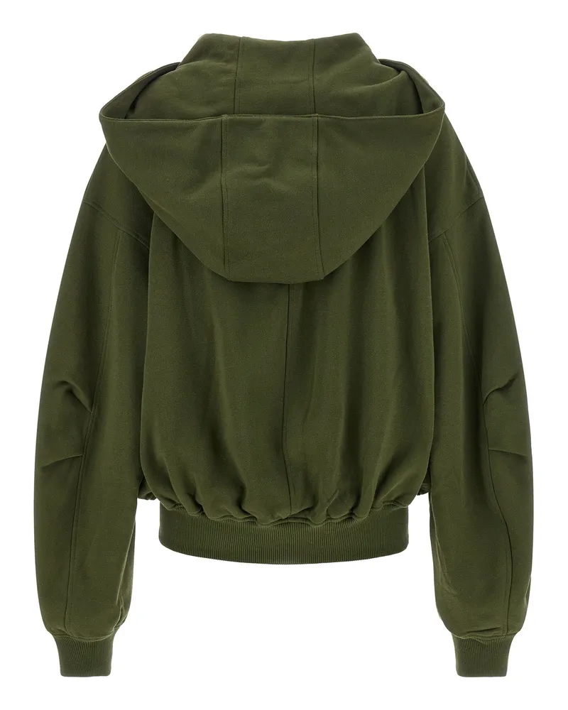 ATTICO Quilted Fleece Hoodie — Olive Green Olive