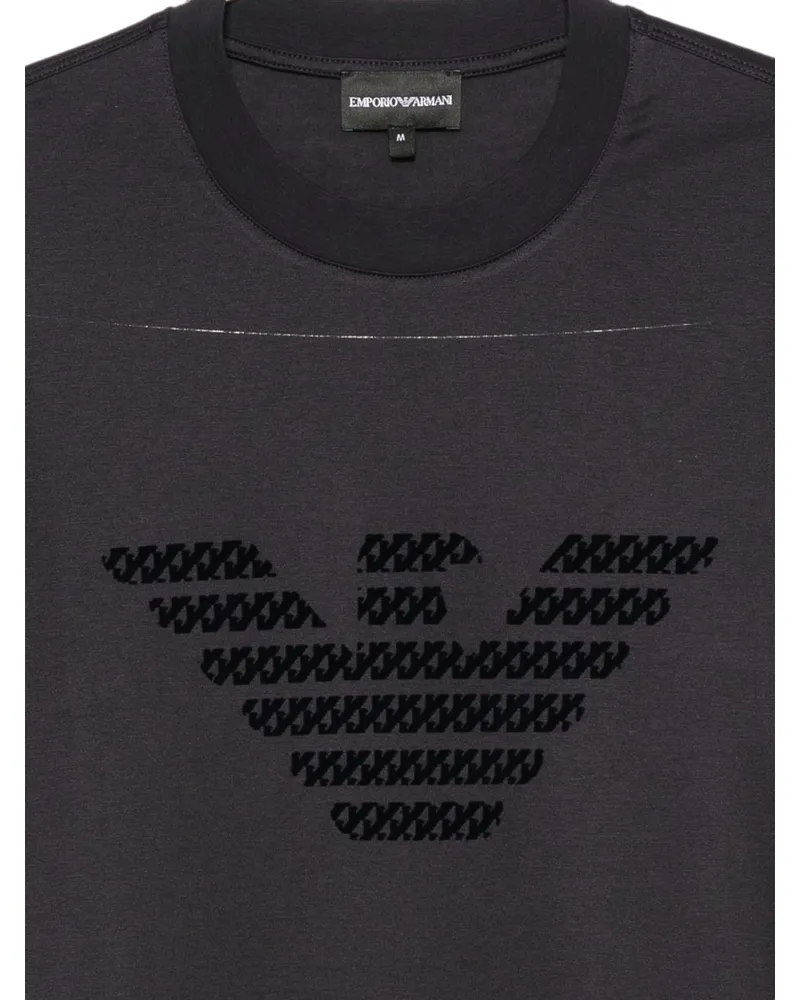 Emporio Armani Logo-Embroidered T-Shirt — Navy Navy