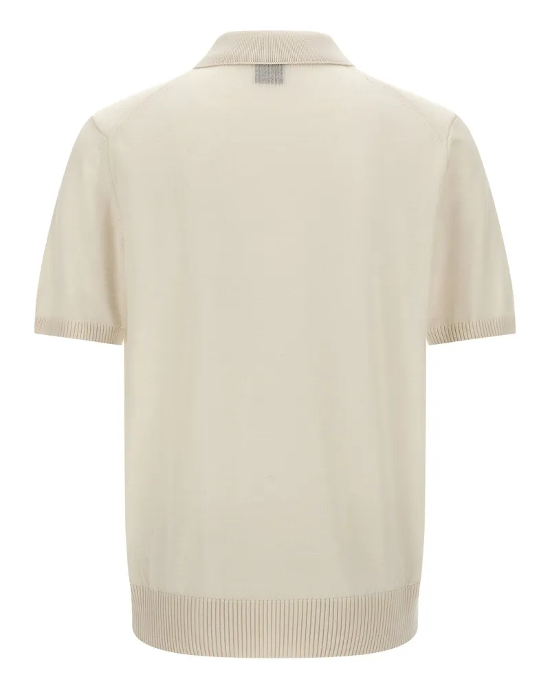 HUGO BOSS Extra-Fine Merino Wool Polo Shirt — Cream Cream