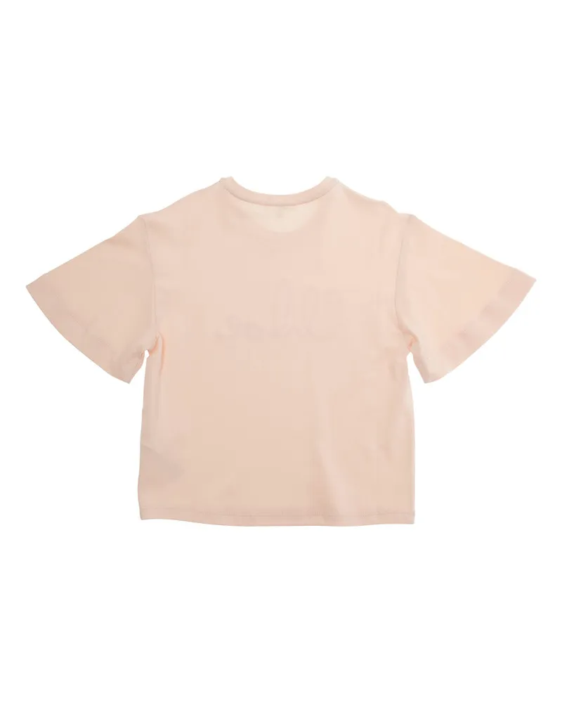 Chloé Logo-Embroidered Cotton T-Shirt — Pink Pink
