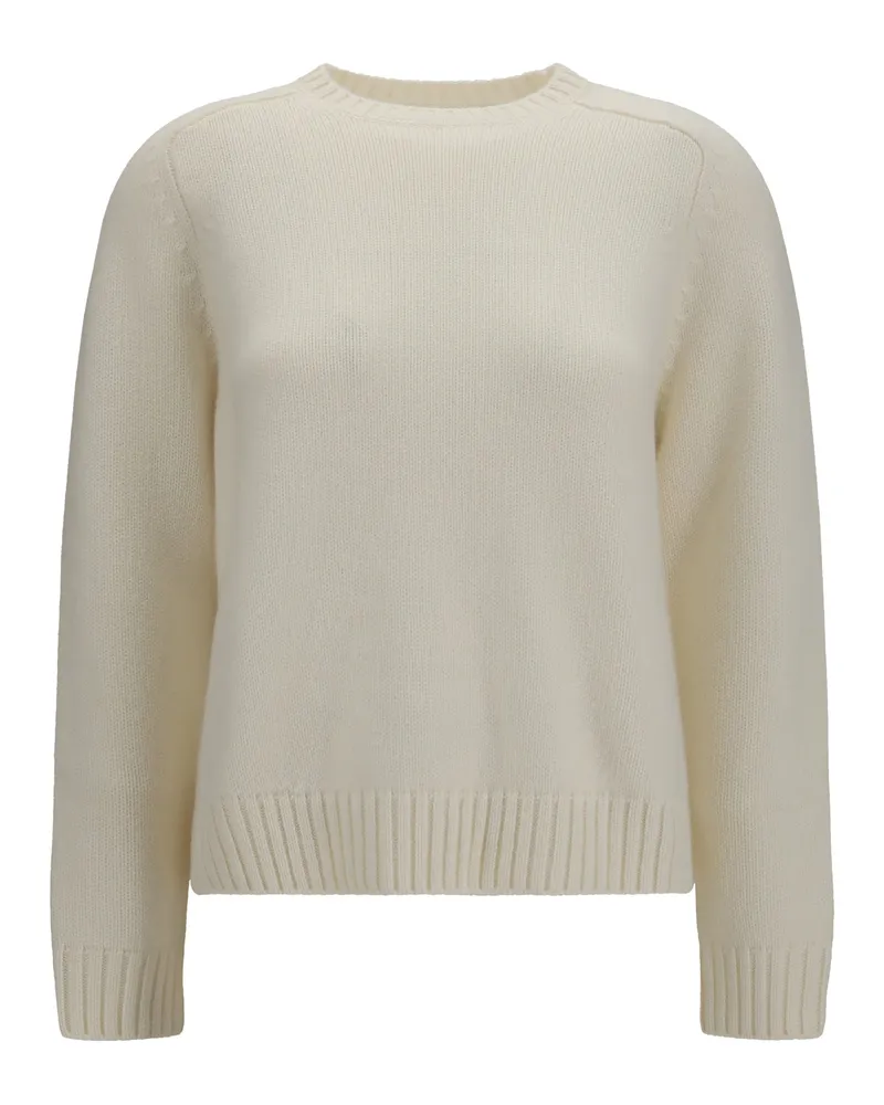 Loro Piana Women Crewneck Cashmere Sweater Parksville White White