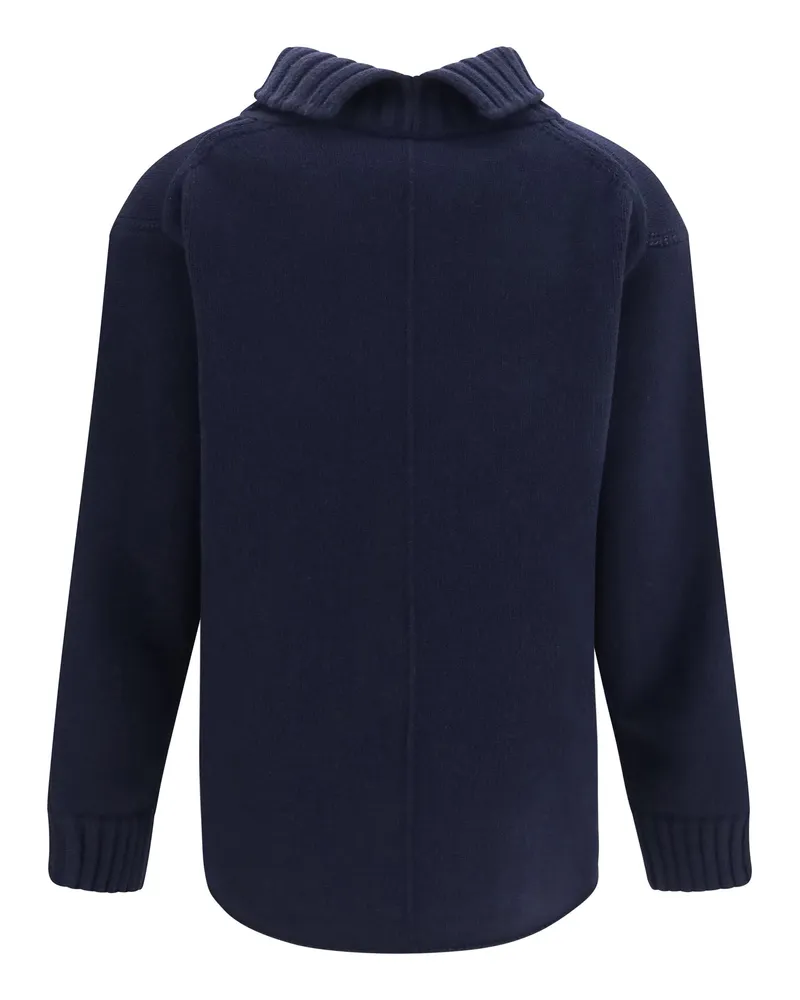 Bottega Veneta Merino Wool Turtleneck Sweater — Navy 
