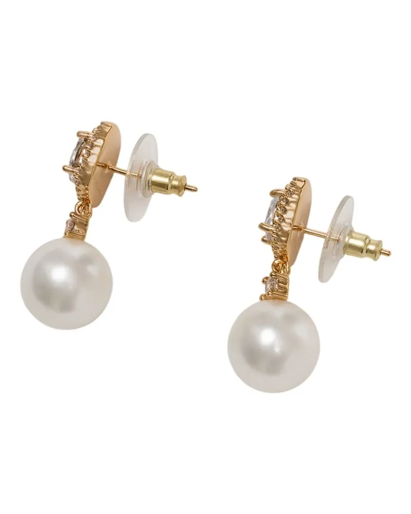 Self-Portrait Women's Crystal Pearl Earrings - Self Portrait Metal Gold Jewelry-Watches Gold