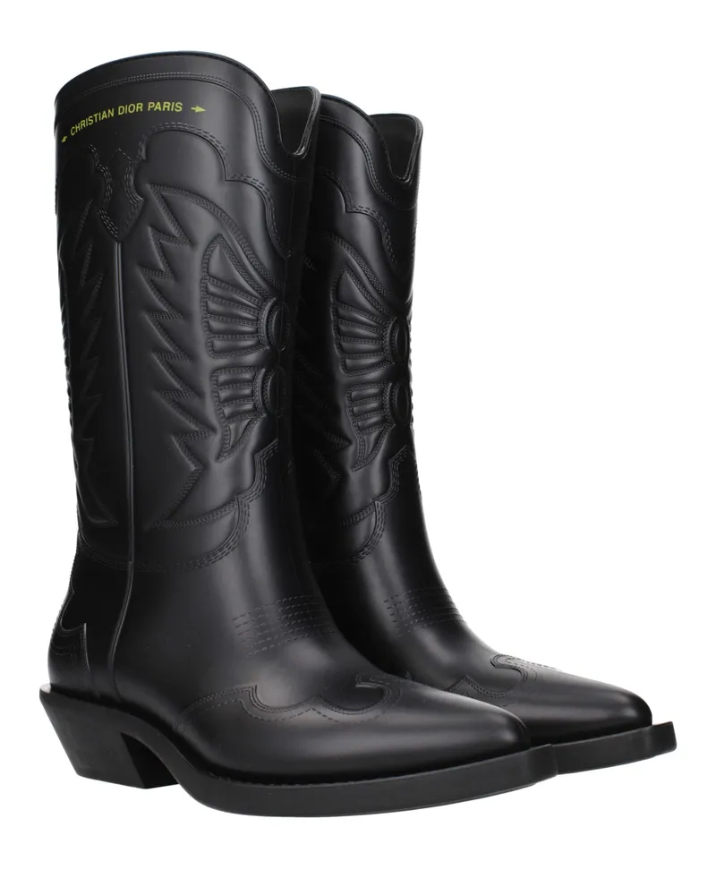 Dior Women's Black Cotton Boots Black