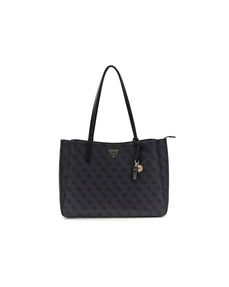 Guess Women's Tote Bag Coal Logo Polyurethane - Tote-Bags Black