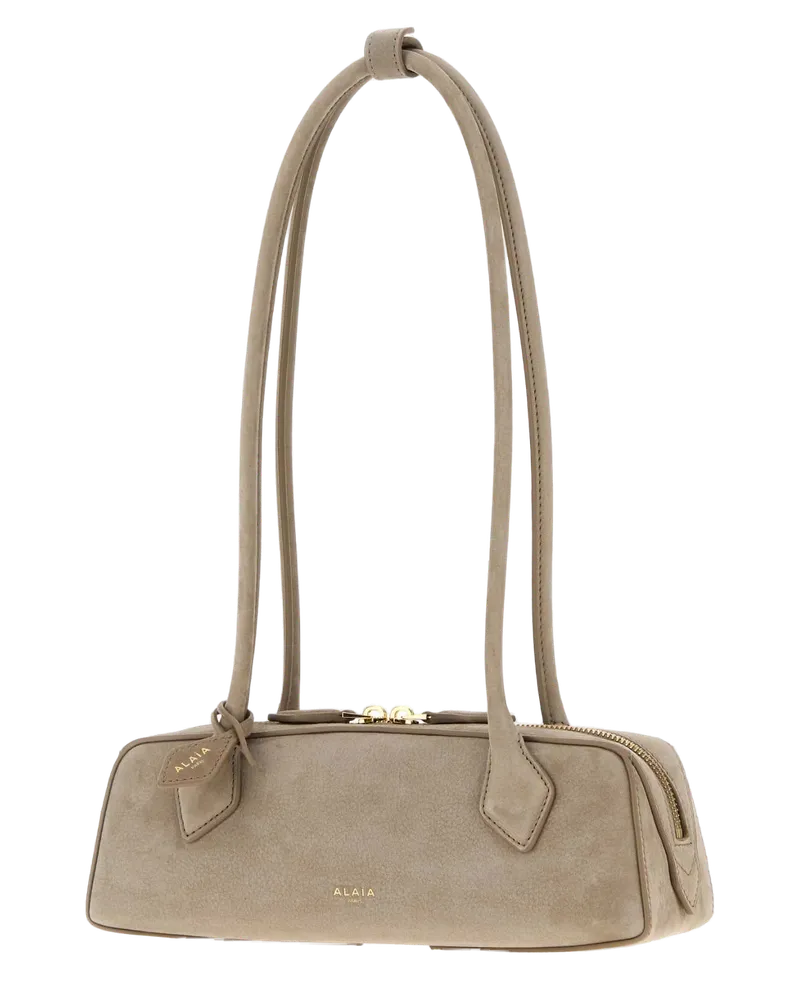 Alaïa Teckel S Leather Shoulder Bag — Gray Gray