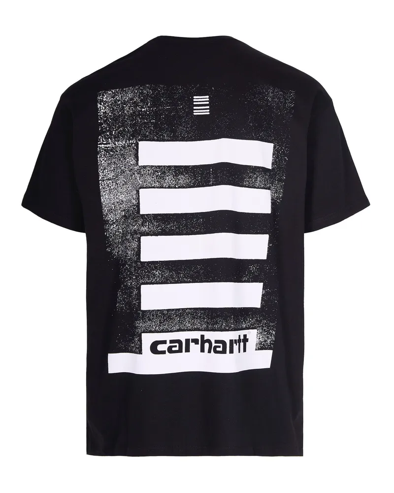 Carhartt WIP Men's T-Shirt Archive Lines Black Organic Cotton Single Jersey T-Shirts And Polos Black