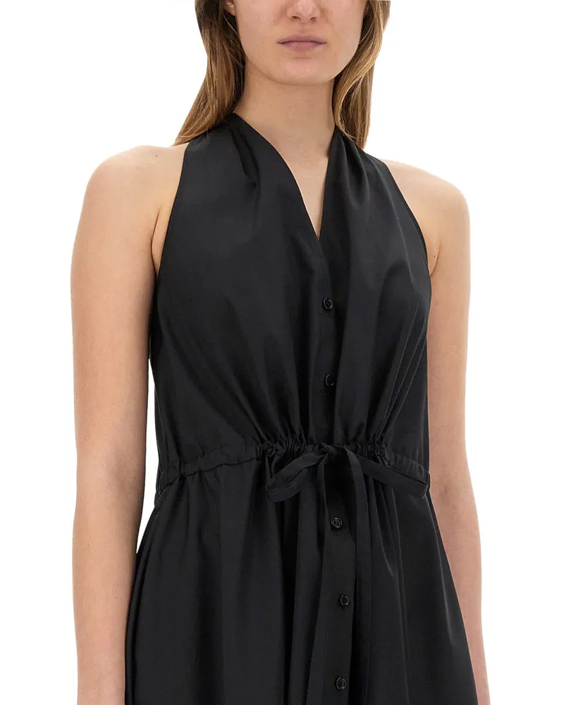 ASPESI Poplin Cotton Dress — Black Black