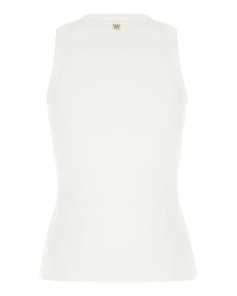 PANICALE Cashmere Women's Embellished Ribbed Top Ss26 W Cream