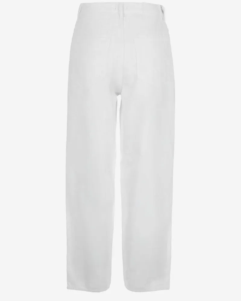 Pinko Women's Trousers Egg Cotton Blend White Lyocell White