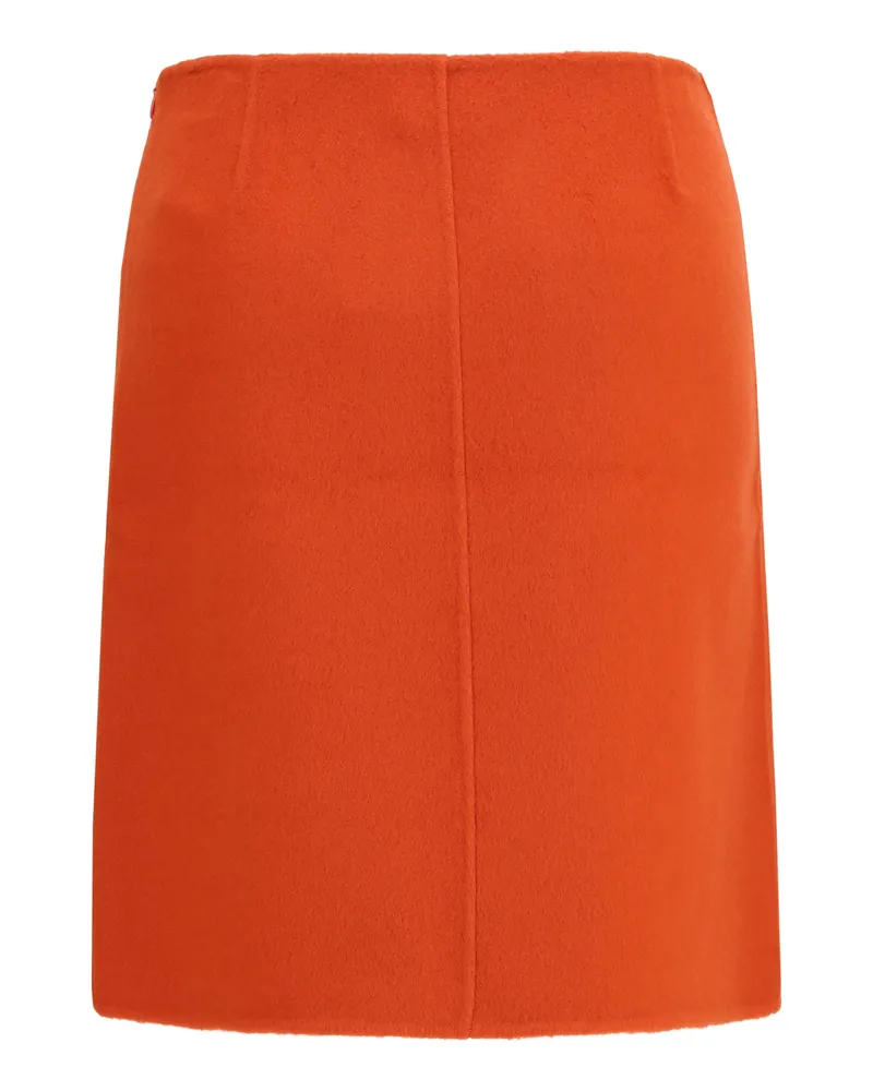 P.A.R.O.S.H. Women Wool Mini Skirt Arancio Merino Ovis Aries Orange
