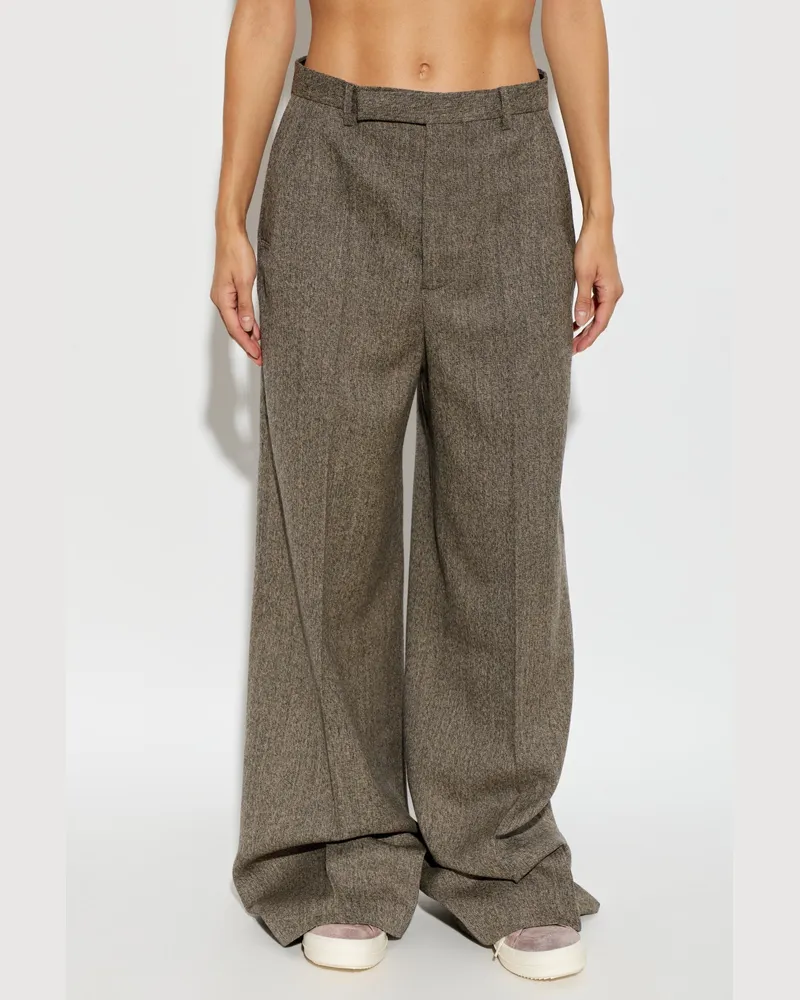 Rick Owens Women's Pantalon Large Wide Tailored Gris Anthracite Gray Trousers Gray