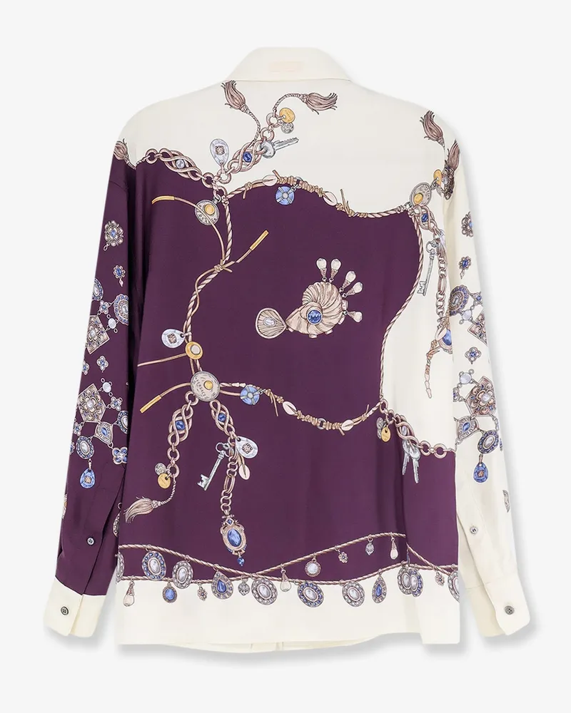 Versace Women's Shirt Silk Twill Purple Purple