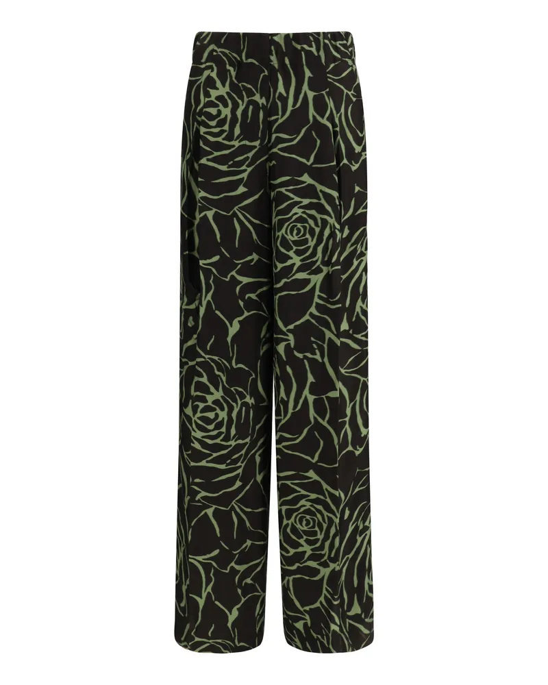 Dries van Noten Women's Wide-Leg Pants Black Viscose Trousers Black