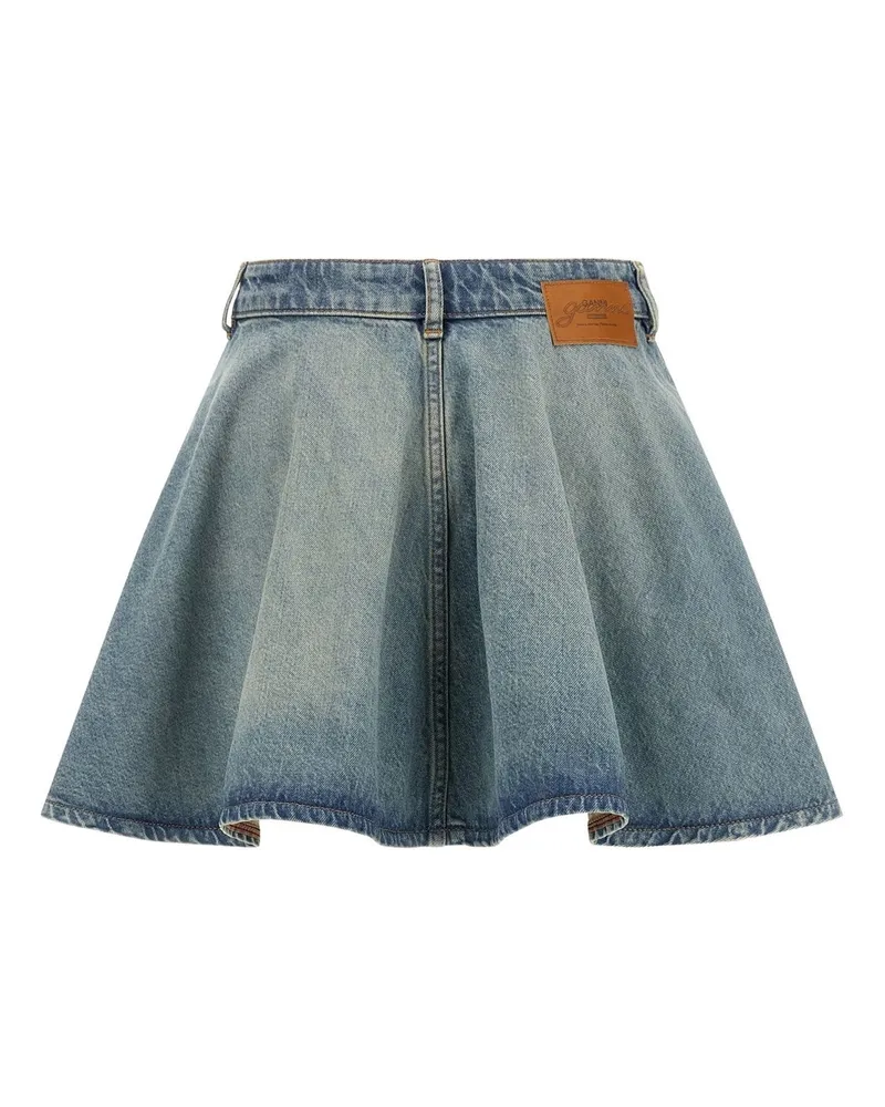 Ganni Women's Denim Skirt Mid Blue Vintage Organic Cotton Blue