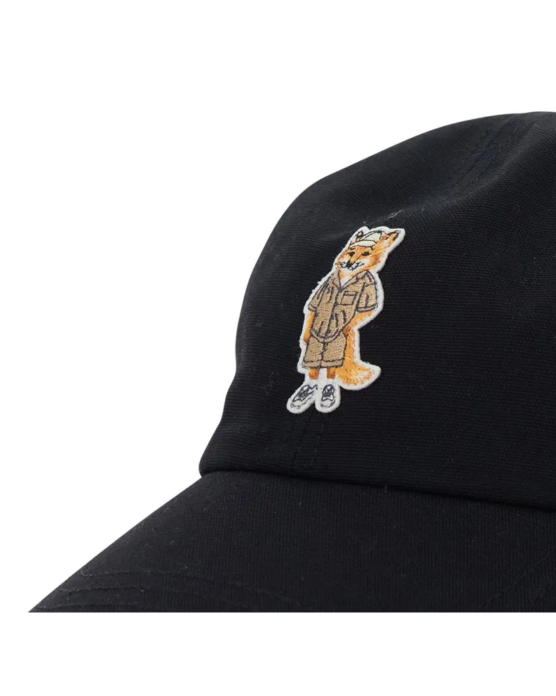Kitsuné Embroidered Fox Baseball Cap — Black Black
