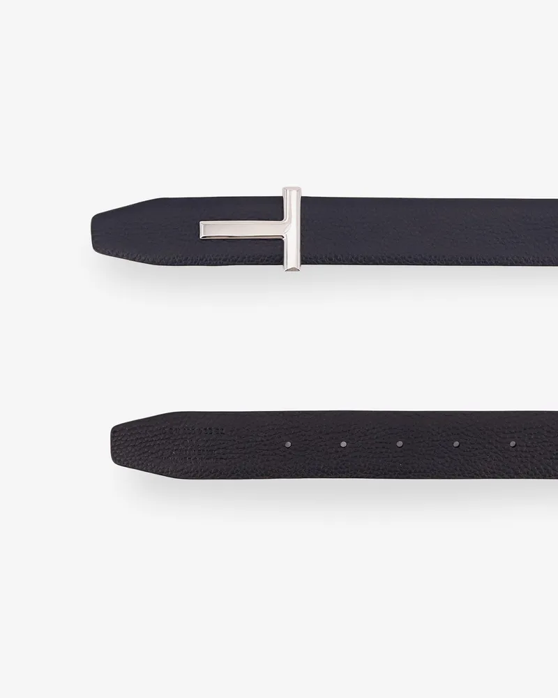 Tom Ford Men's Hammered Leather Belt Blue 