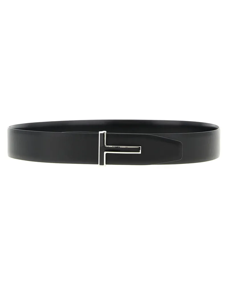 Tom Ford Men's Black Calfskin Regular Belt Black