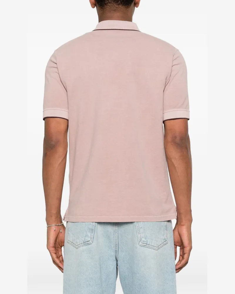 Herno Logo-Embroidered Cotton Polo Shirt — Blush Blush