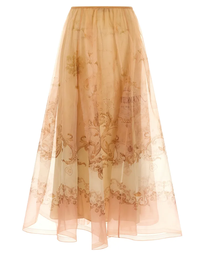 Zimmermann Women's Beige Silk Mini Skirt Beige