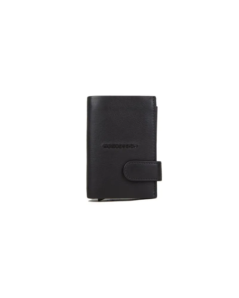 MOMO DESIGN Men's Wallet Black Leather Bags Black