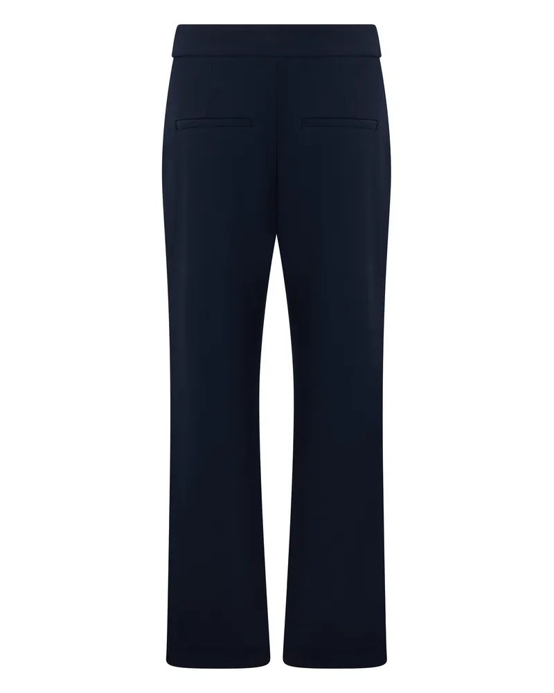 Veronica Beard Women's Slim Trousers With Decorative Buttons Navy Polyester Straight Navy